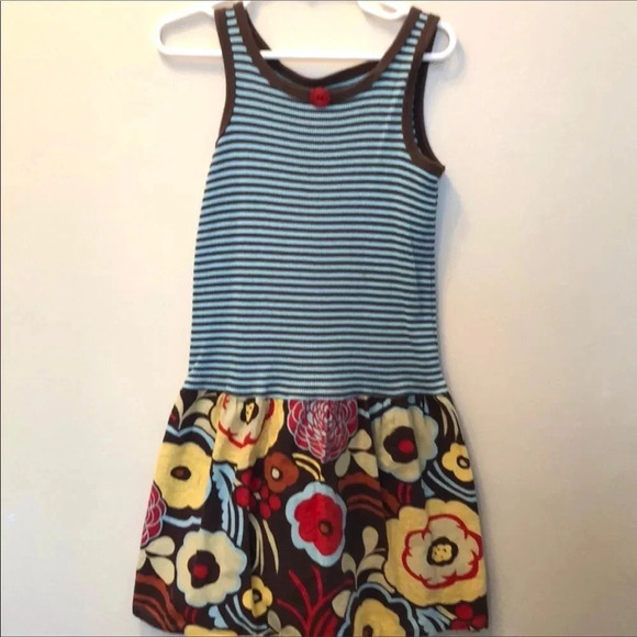DRESS EUC HANDMADE GIRLS TANK TOP STRIPES SUMMER CASUAL SPRING FLORAL SIZE 5T - Picture 5 of 6